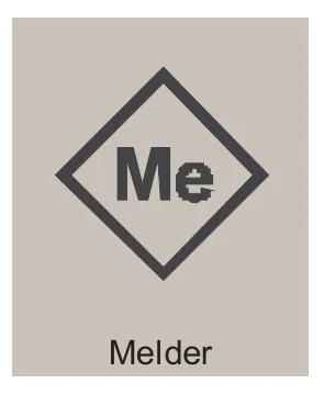 Taktisches Zeichen des Melders: Raute mit der Beschriftung Me